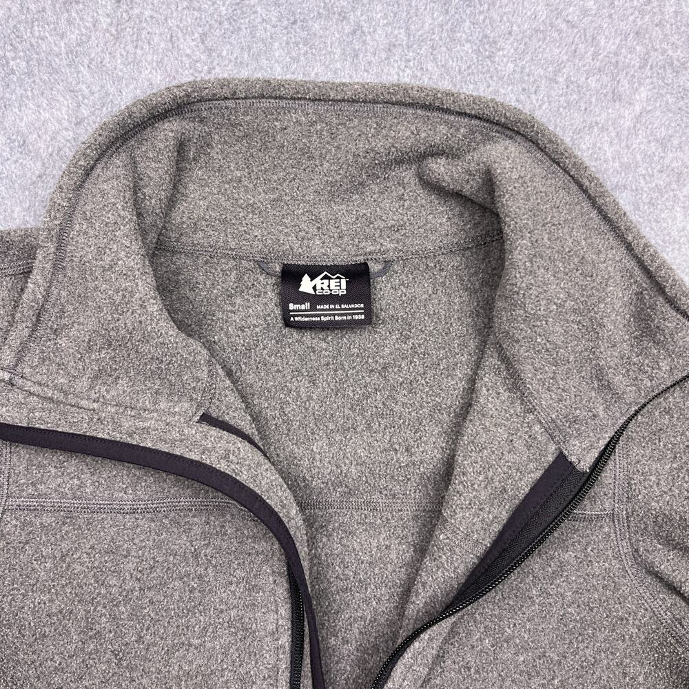 rei co op jacket gray fleece full zip collared small - Picture 3 of 10